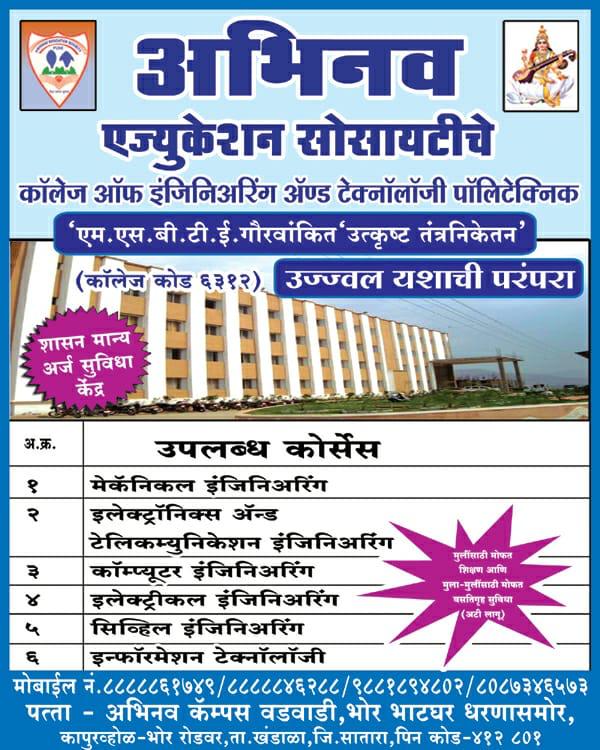 Admission Open – ABHINAV EDUCATION SOCIETY'S